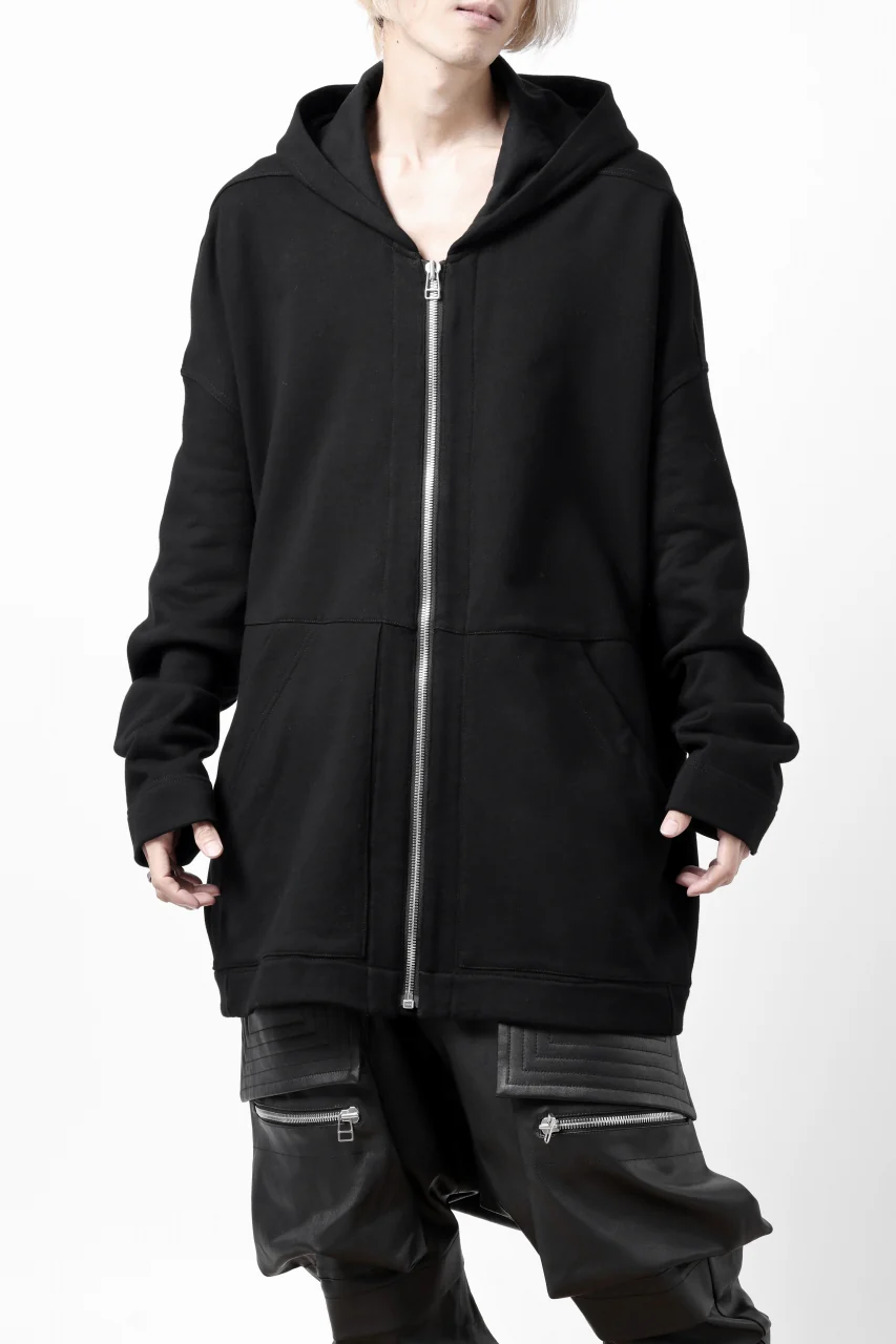 A.F ARTEFACT DOLMAN ZIP HOODIE / COTTON SWEAT (BLACK) - Image 3