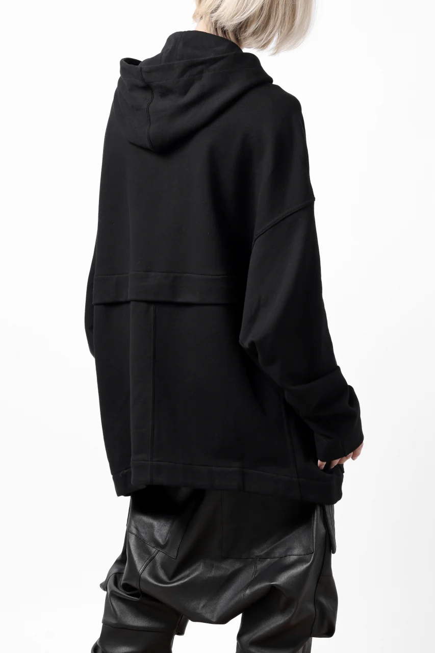 A.F ARTEFACT DOLMAN ZIP HOODIE / COTTON SWEAT (BLACK) - Image 4