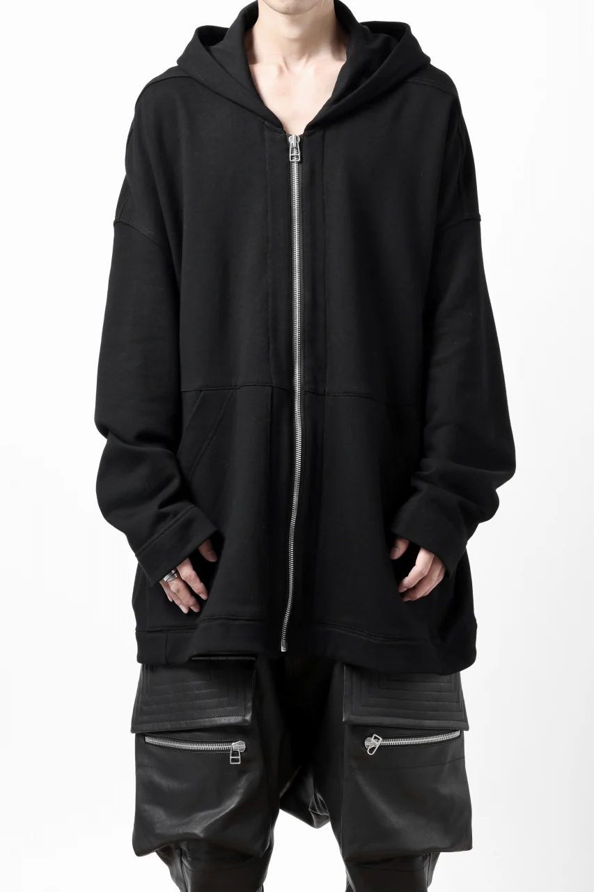 A.F ARTEFACT DOLMAN ZIP HOODIE / COTTON SWEAT (BLACK) - Image 6
