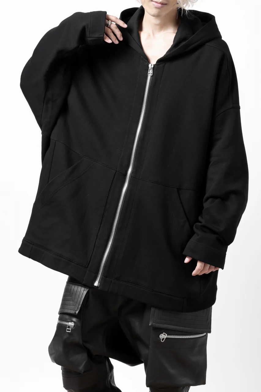 A.F ARTEFACT DOLMAN ZIP HOODIE / COTTON SWEAT (BLACK) - Image 7
