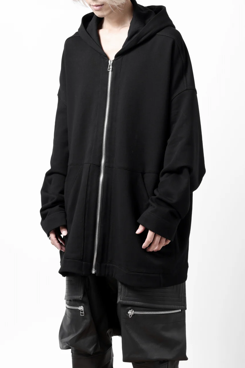 A.F ARTEFACT DOLMAN ZIP HOODIE / COTTON SWEAT (BLACK) - Image 8