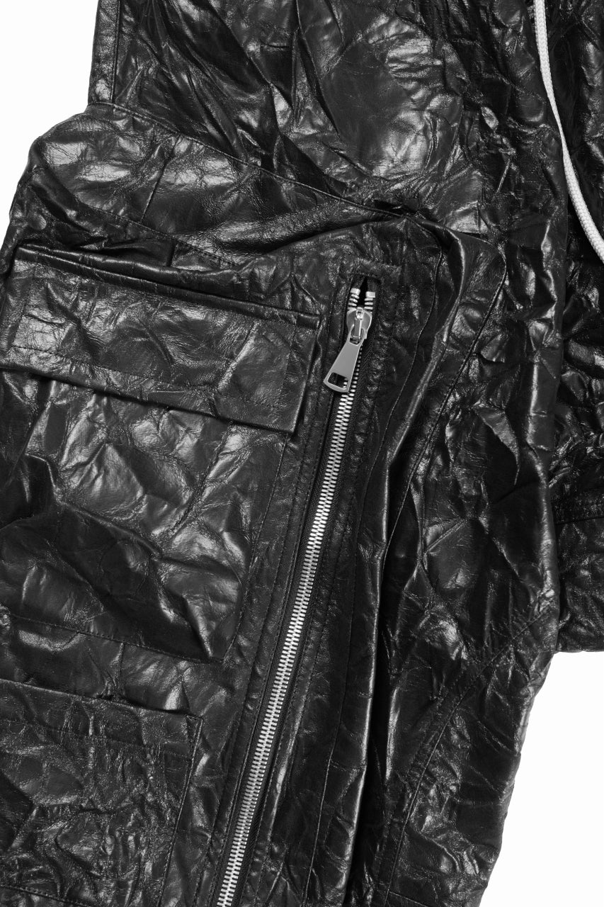 A.F ARTEFACT DROPCLOTCH WIDE PANTS / WASHER SYNTHETIC LEATHER (BLACK) - Image 5