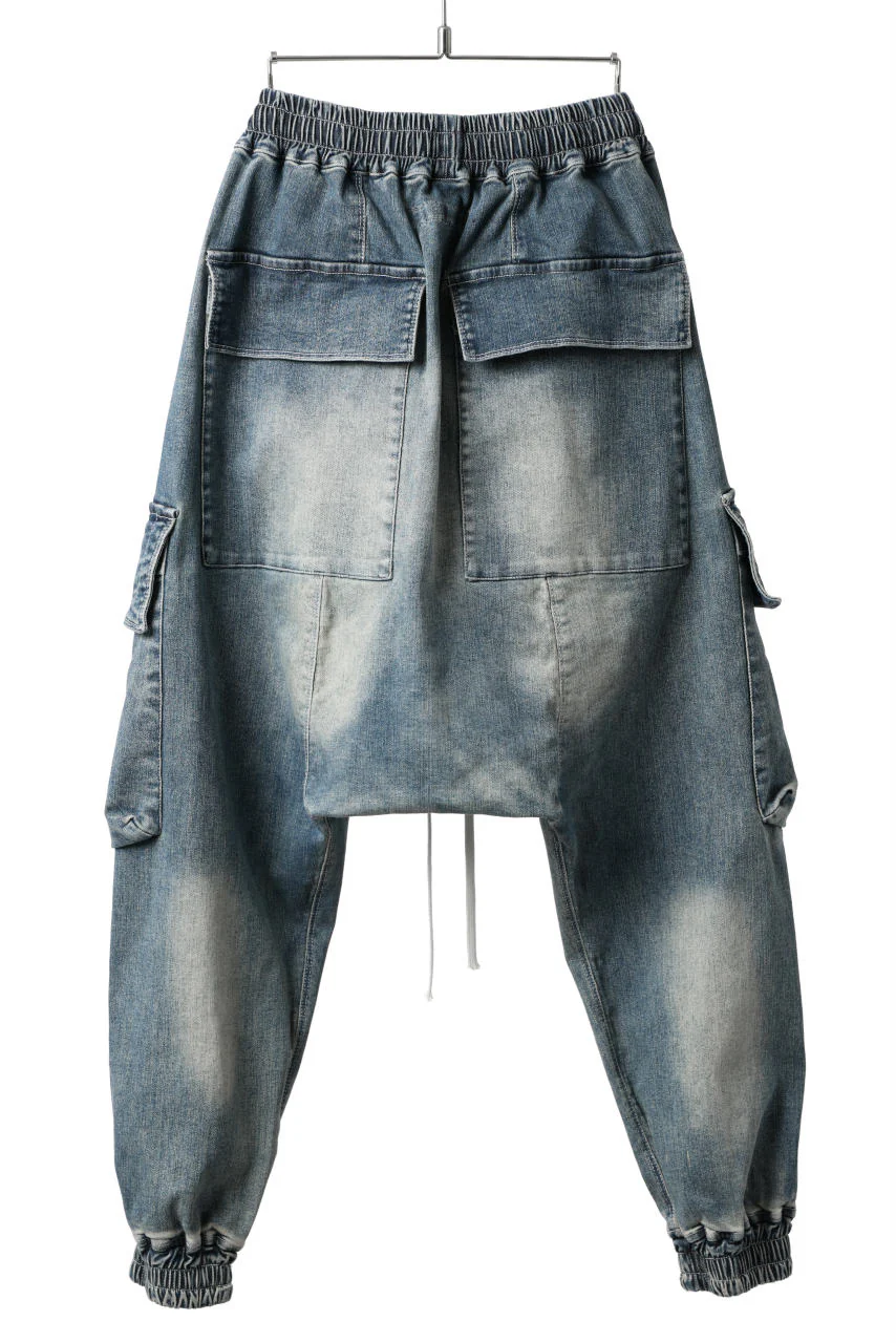 A.F ARTEFACT EASY SARROUEL CARGO PANTS / FADED AGEING DENIM (BLUE) - Image 12
