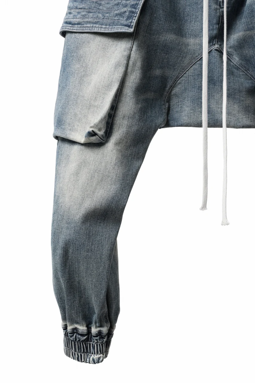 A.F ARTEFACT EASY SARROUEL CARGO PANTS / FADED AGEING DENIM (BLUE) - Image 14