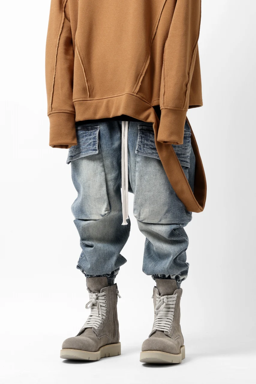 A.F ARTEFACT EASY SARROUEL CARGO PANTS / FADED AGEING DENIM (BLUE) - Image 7
