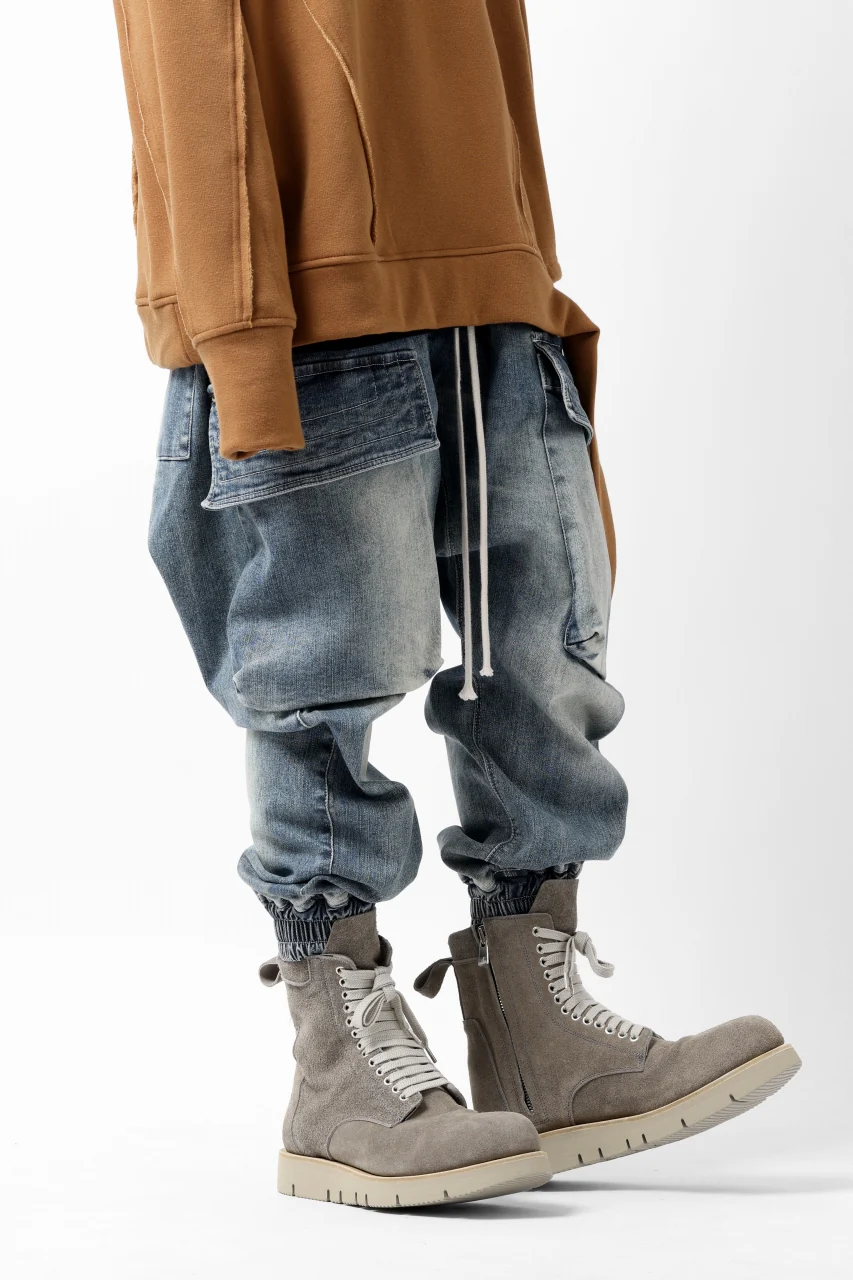 A.F ARTEFACT EASY SARROUEL CARGO PANTS / FADED AGEING DENIM (BLUE) - Image 9