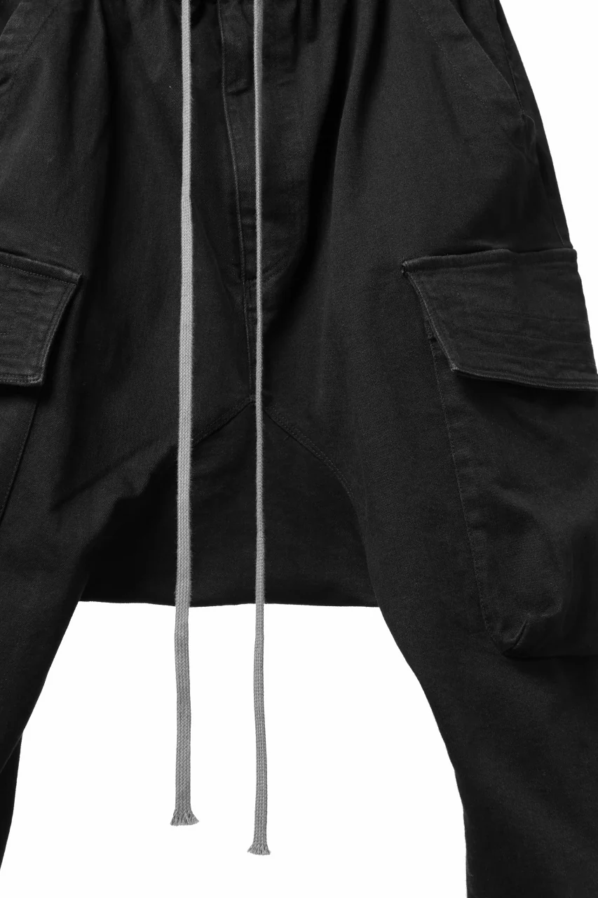 A.F ARTEFACT EASY SARROUEL CARGO PANTS / HI-STRETCH DENIM (BLACK) - Image 21