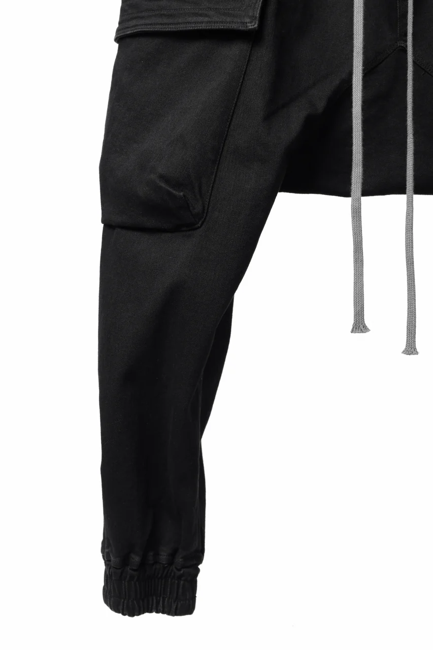 A.F ARTEFACT EASY SARROUEL CARGO PANTS / HI-STRETCH DENIM (BLACK) - Image 22