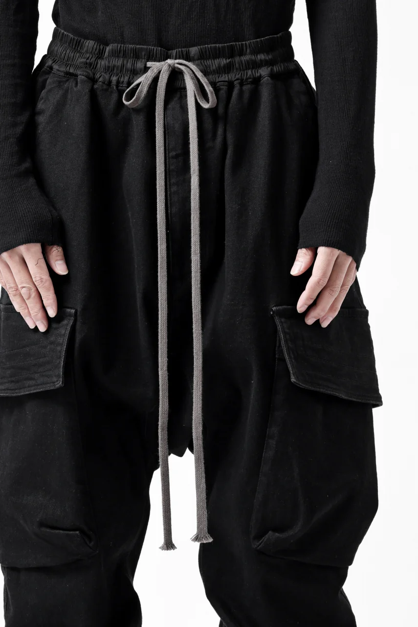 A.F ARTEFACT EASY SARROUEL CARGO PANTS / HI-STRETCH DENIM (BLACK) - Image 29