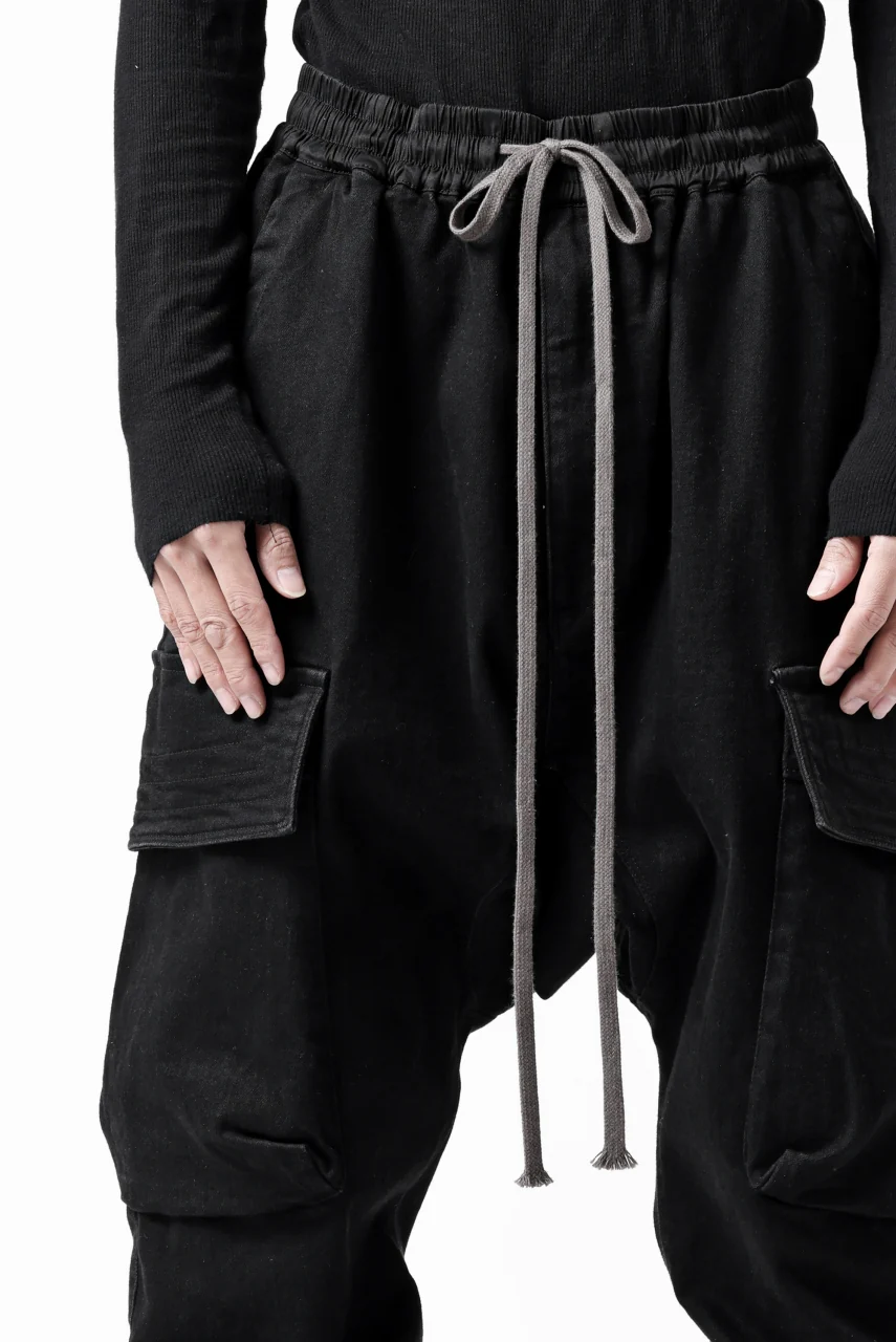 A.F ARTEFACT EASY SARROUEL CARGO PANTS / HI-STRETCH DENIM (BLACK) - Image 32