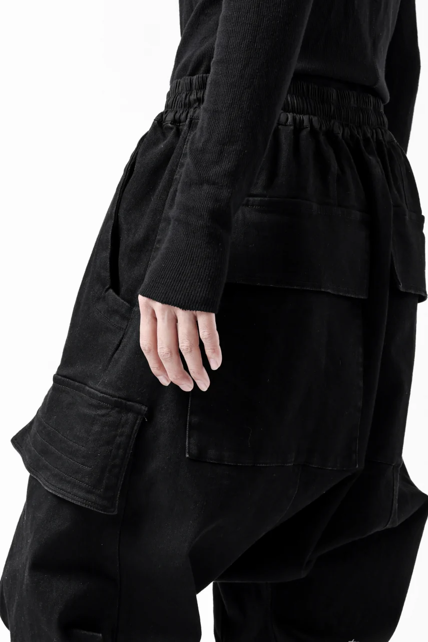 A.F ARTEFACT EASY SARROUEL CARGO PANTS / HI-STRETCH DENIM (BLACK) - Image 33
