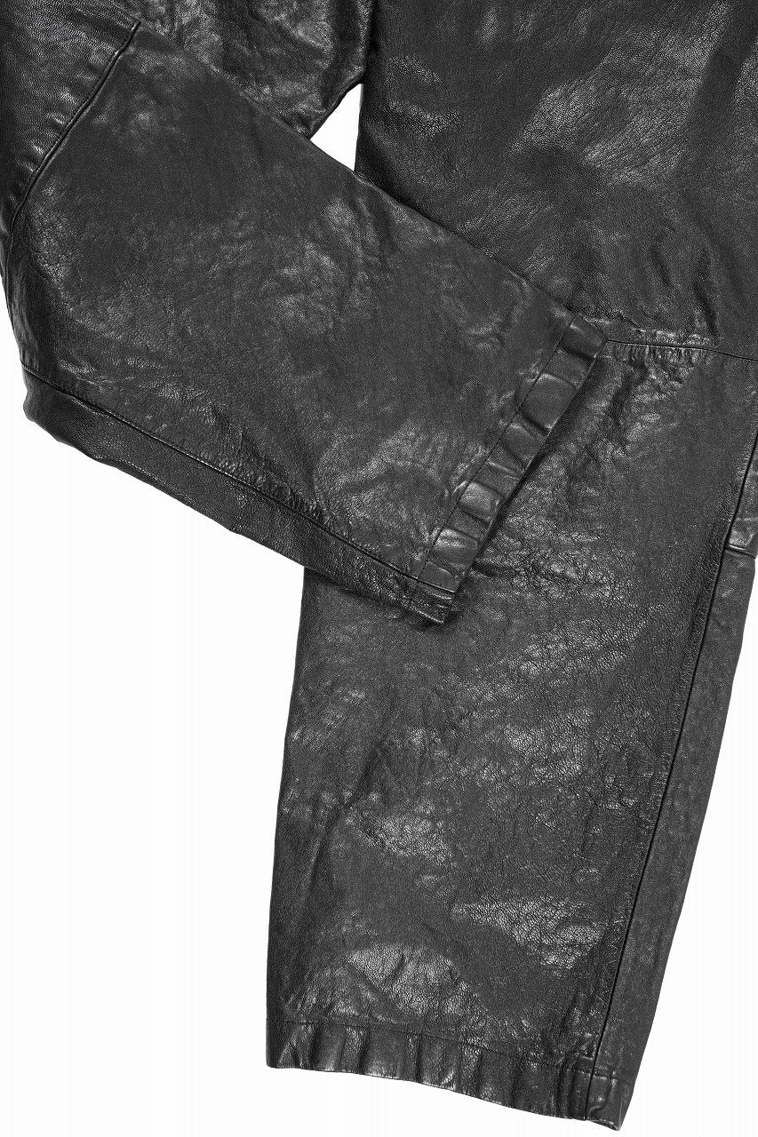 A.F ARTEFACT EASY SAROUEL WIDE PANTS / GOAT LEATHER (BLACK) - Image 8