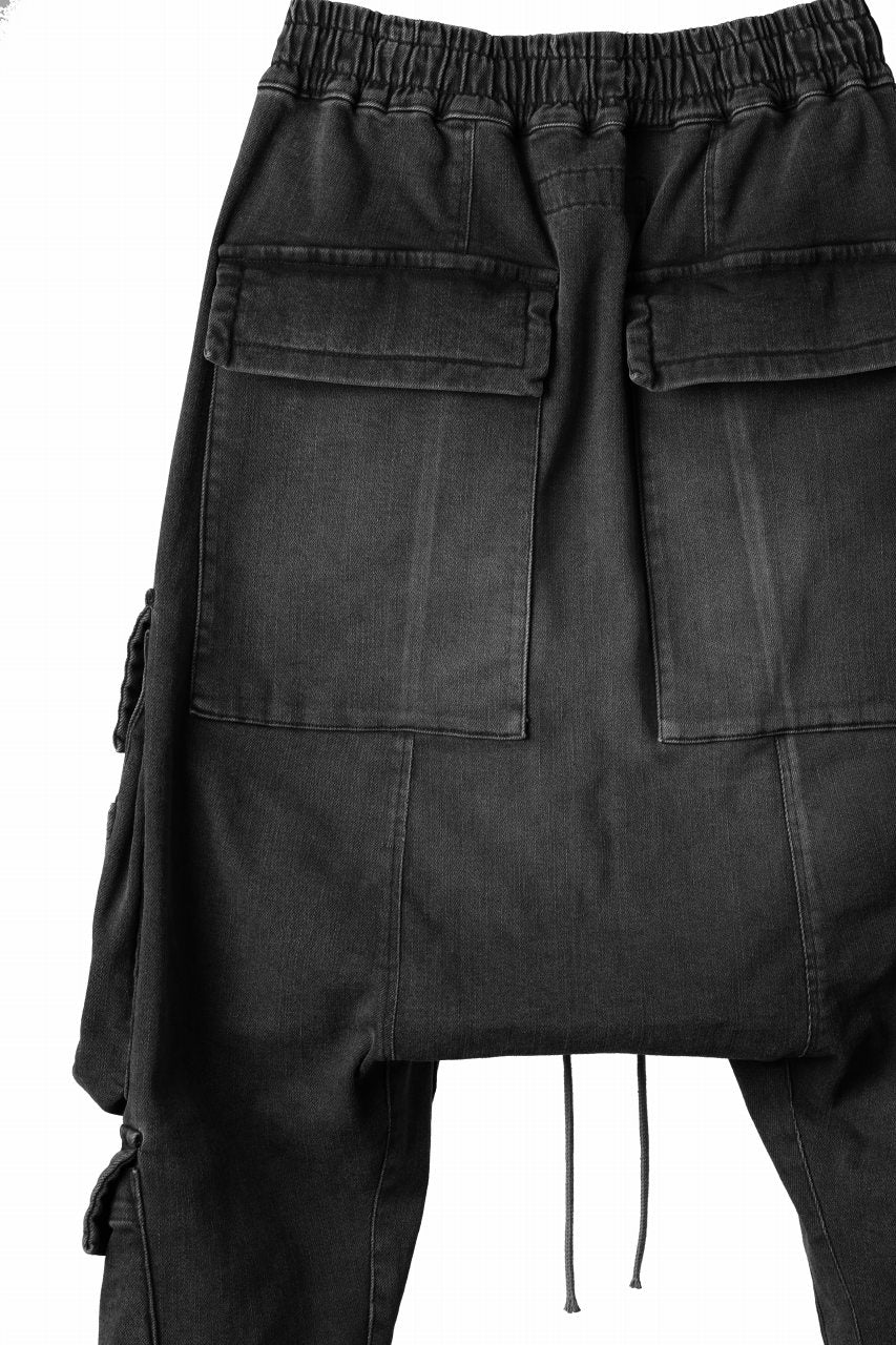 A.F ARTEFACT EASY SARROUEL MILITARY POCKET PANTS / FADED AGEING DENIM (BLACK) - Image 10