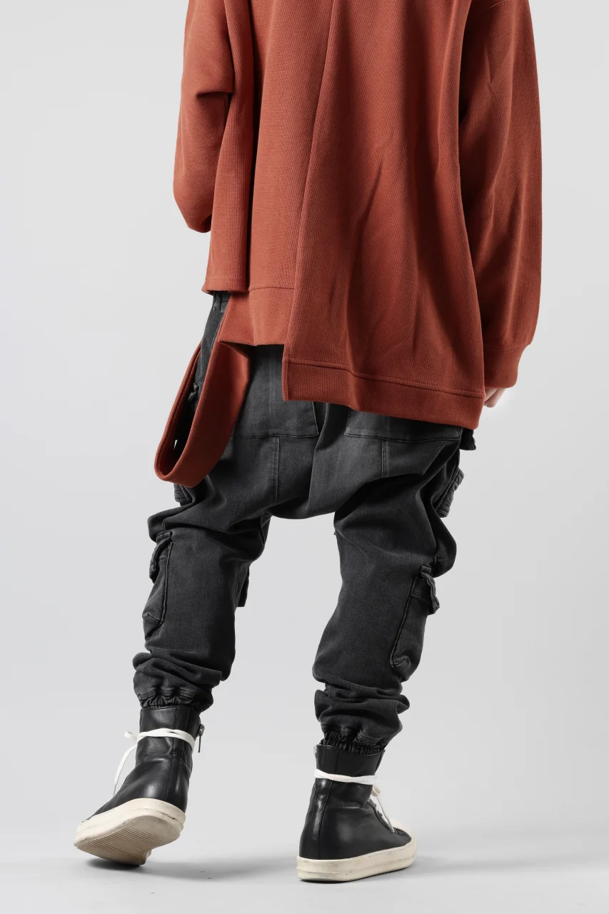 A.F ARTEFACT EASY SARROUEL MILITARY POCKET PANTS / FADED AGEING DENIM (BLACK) - Image 16