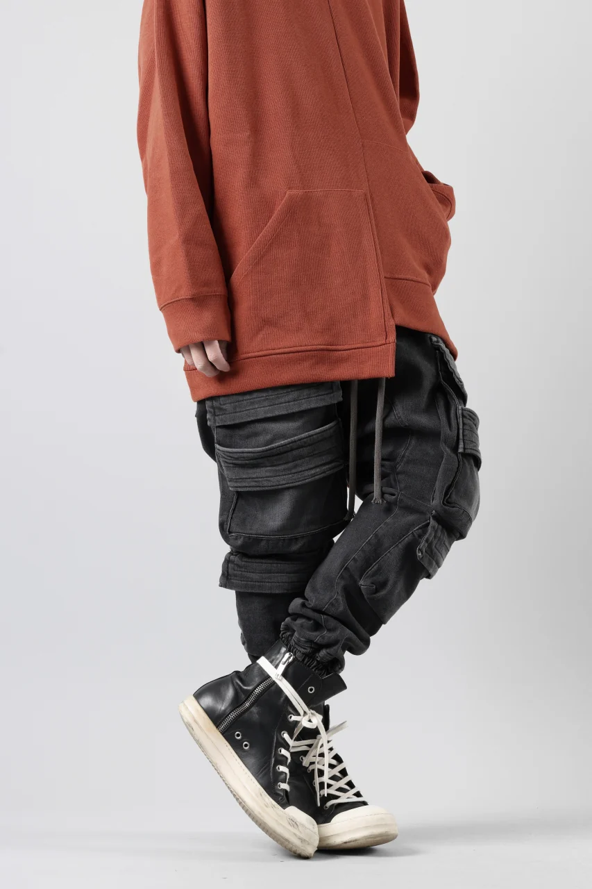 A.F ARTEFACT EASY SARROUEL MILITARY POCKET PANTS / FADED AGEING DENIM (BLACK) - Image 19