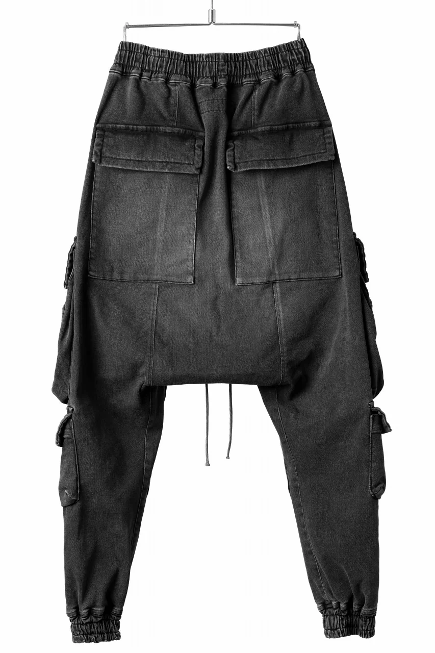 A.F ARTEFACT EASY SARROUEL MILITARY POCKET PANTS / FADED AGEING DENIM (BLACK) - Image 5