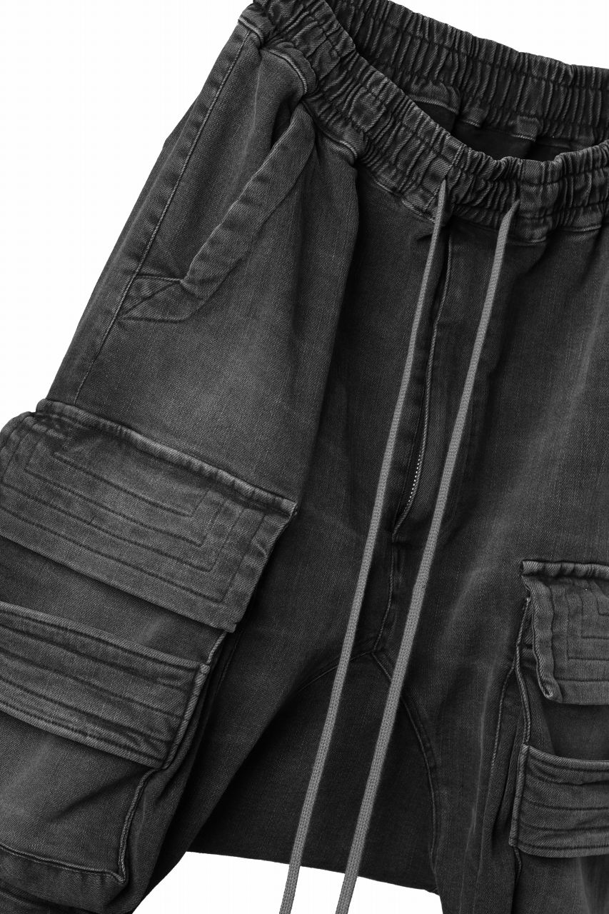 A.F ARTEFACT EASY SARROUEL MILITARY POCKET PANTS / FADED AGEING DENIM (BLACK) - Image 8
