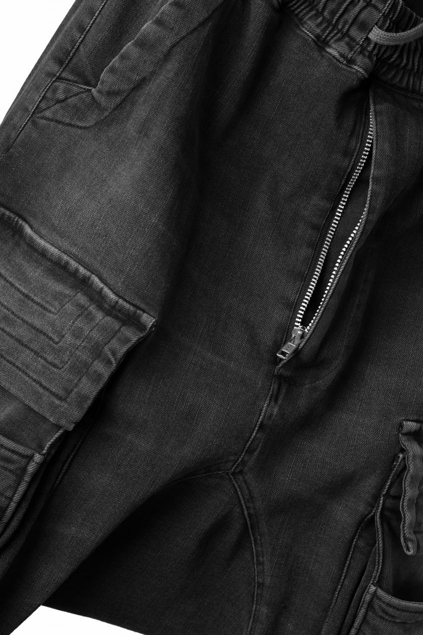 A.F ARTEFACT EASY SARROUEL MILITARY POCKET PANTS / FADED AGEING DENIM (BLACK) - Image 9