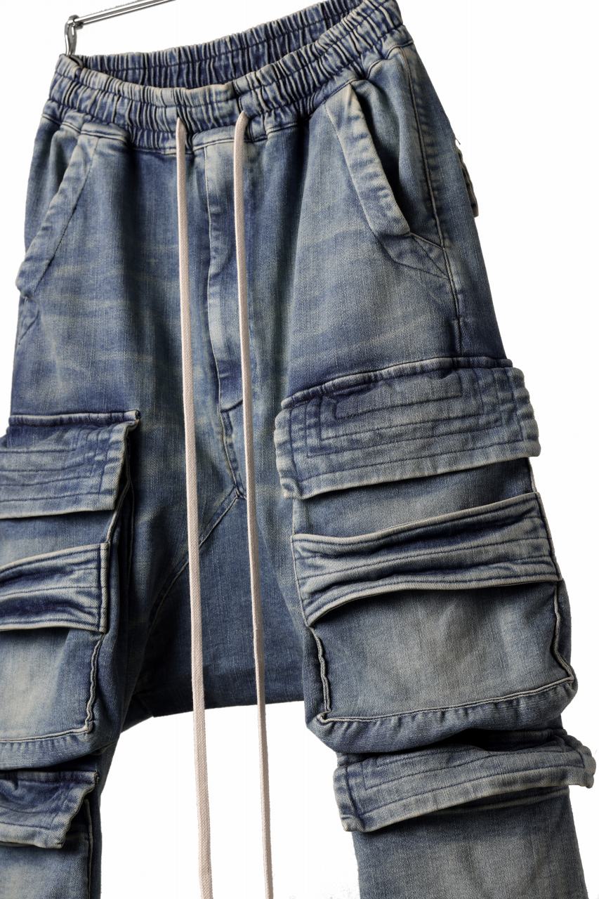 A.F ARTEFACT EASY SARROUEL MILITARY POCKET PANTS / FADED AGEING DENIM (INDIGO) - Image 10