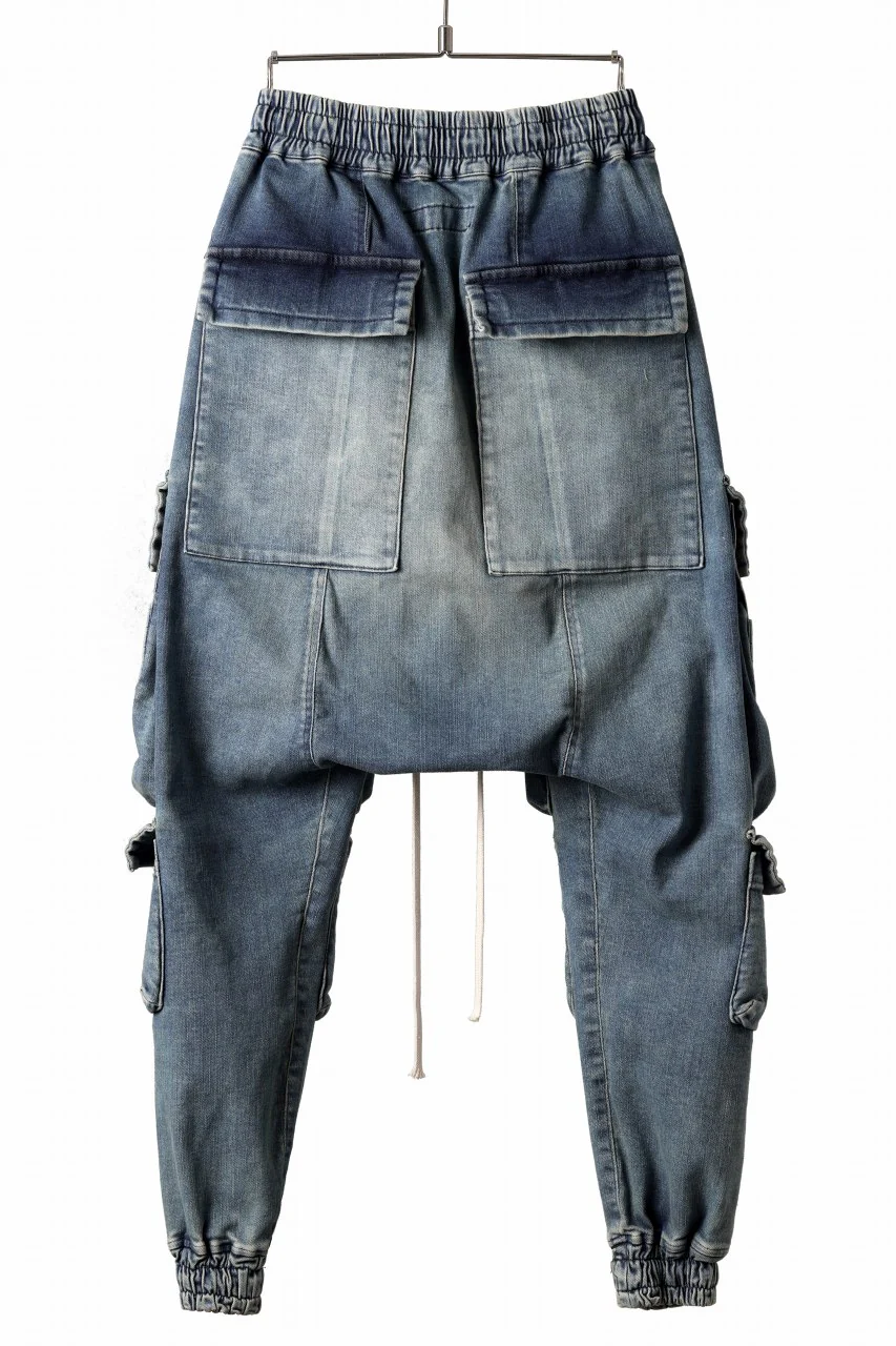 A.F ARTEFACT EASY SARROUEL MILITARY POCKET PANTS / FADED AGEING DENIM (INDIGO) - Image 5