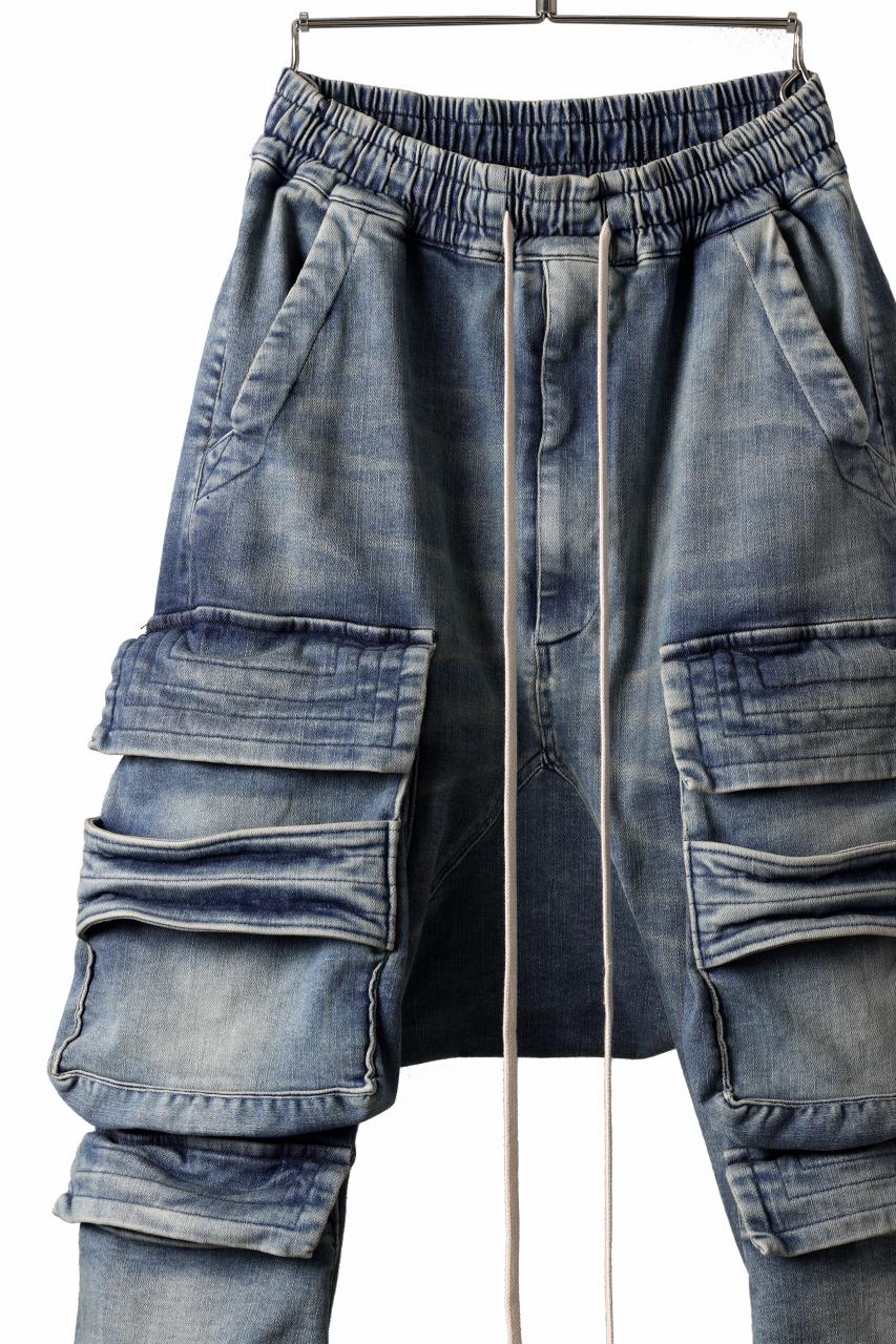 A.F ARTEFACT EASY SARROUEL MILITARY POCKET PANTS / FADED AGEING DENIM (INDIGO) - Image 6