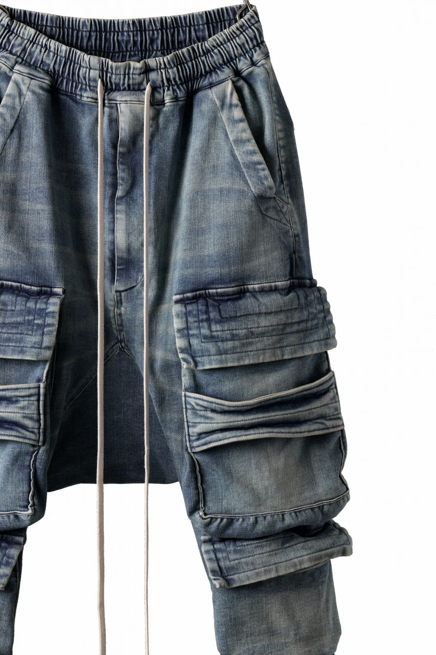 A.F ARTEFACT EASY SARROUEL MILITARY POCKET PANTS / FADED AGEING DENIM (INDIGO) - Image 7