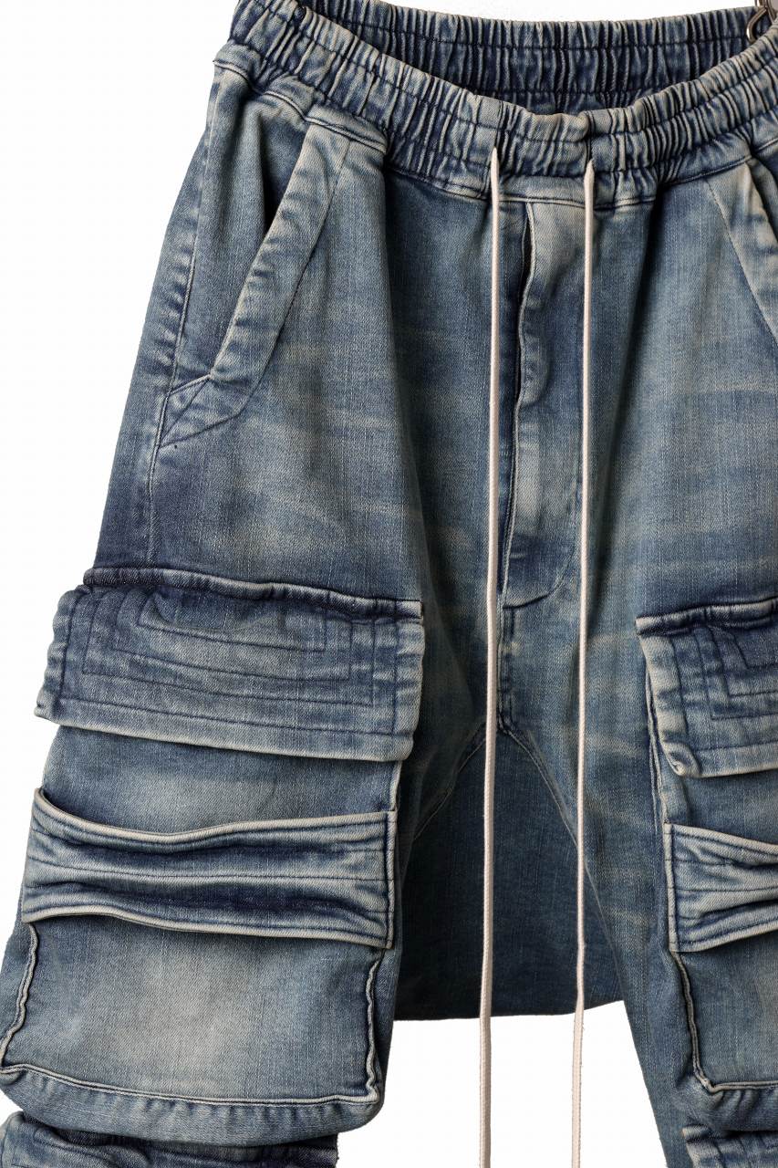 A.F ARTEFACT EASY SARROUEL MILITARY POCKET PANTS / FADED AGEING DENIM (INDIGO) - Image 9