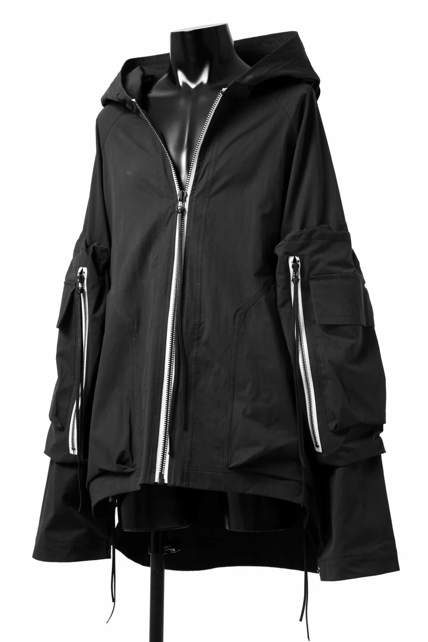 A.F ARTEFACT exclusive BIG POCKET HOODIE ZIP BLOUSON (BLACK x WHITE) - Image 2