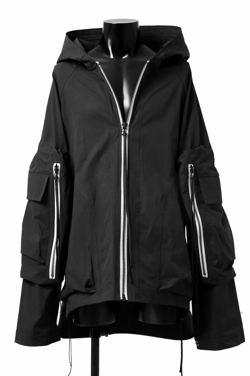 A.F ARTEFACT exclusive BIG POCKET HOODIE ZIP BLOUSON (BLACK x WHITE) - Image 3