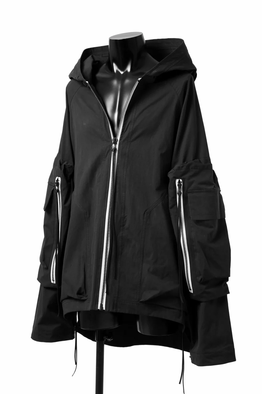 A.F ARTEFACT exclusive BIG POCKET HOODIE ZIP BLOUSON (BLACK x WHITE) - Image 4