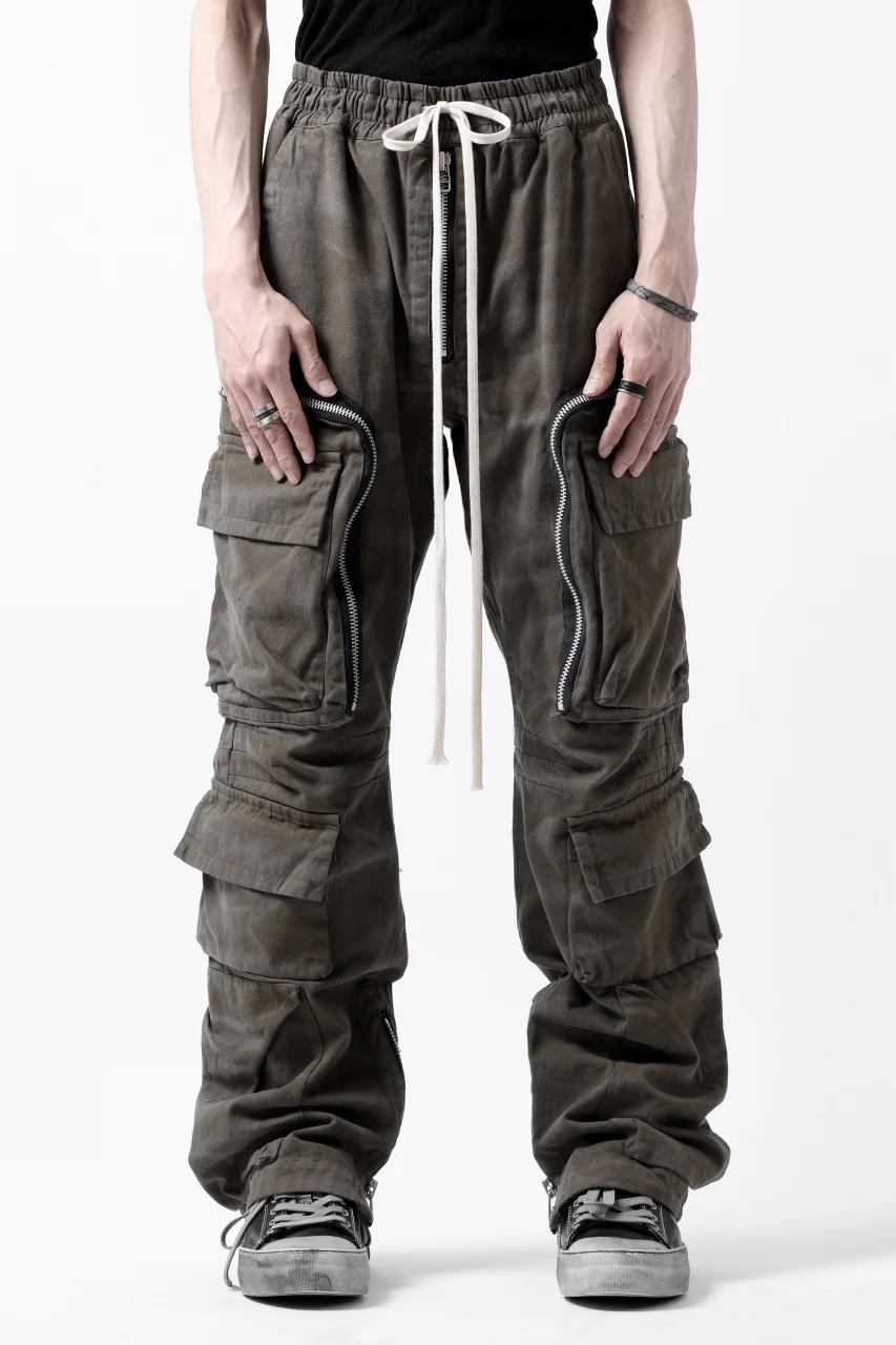 A.F ARTEFACT exclusive RADICAL-ZIP FIELD PANTS / VINTAGE DYED (KHAKI) - Image 2