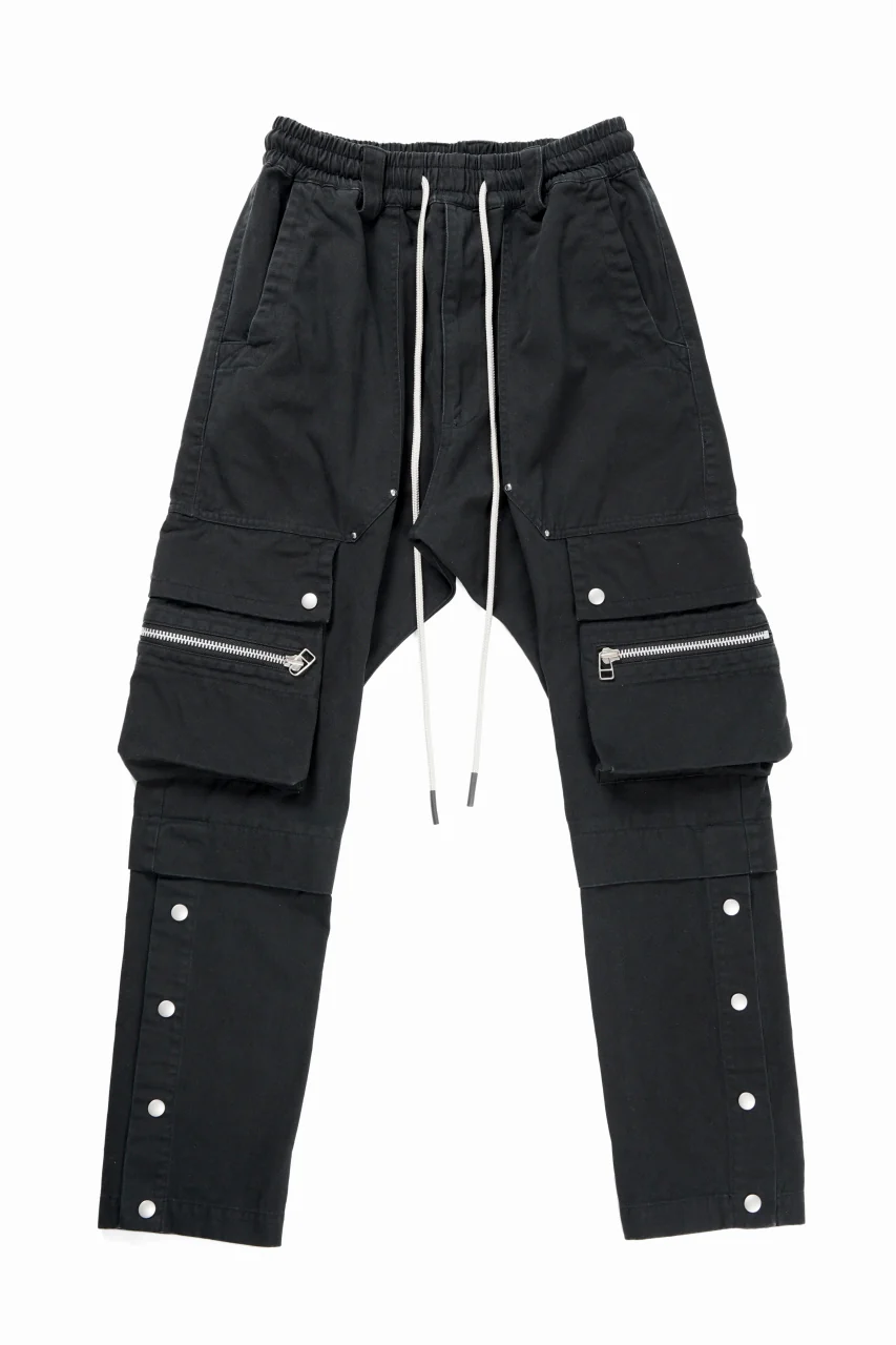 A.F ARTEFACT exclusive SOLID CARGO PANTS / BIO-WASHED CHINO CLOTH (BLACK)