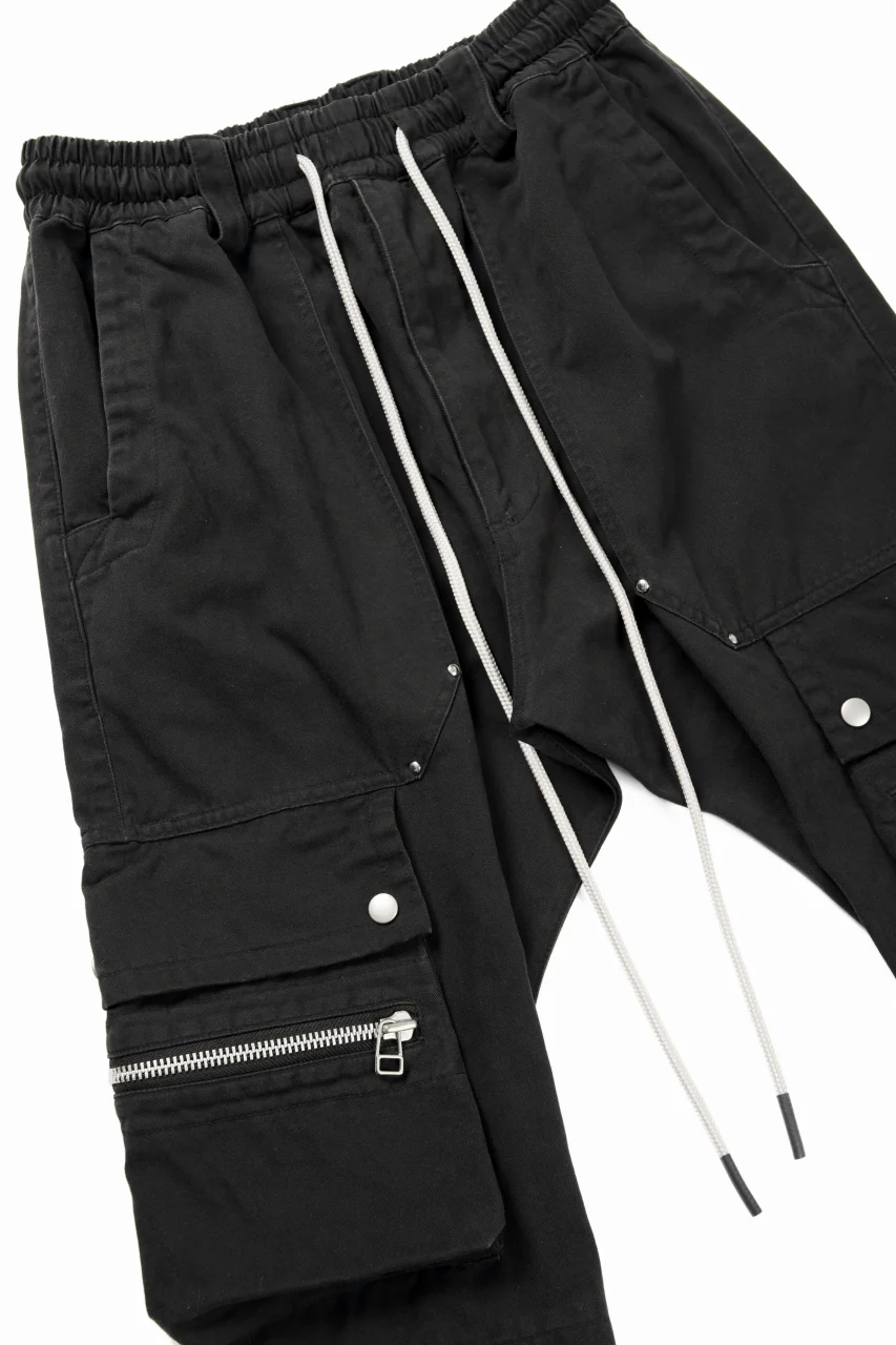A.F ARTEFACT exclusive SOLID CARGO PANTS / BIO-WASHED CHINO CLOTH (BLACK) - Image 11