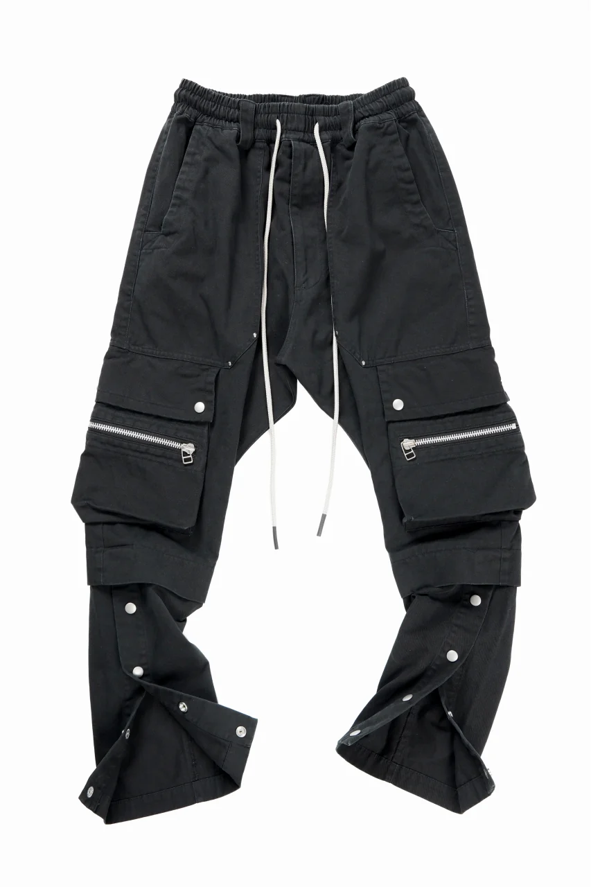 A.F ARTEFACT exclusive SOLID CARGO PANTS / BIO-WASHED CHINO CLOTH (BLACK) - Image 2