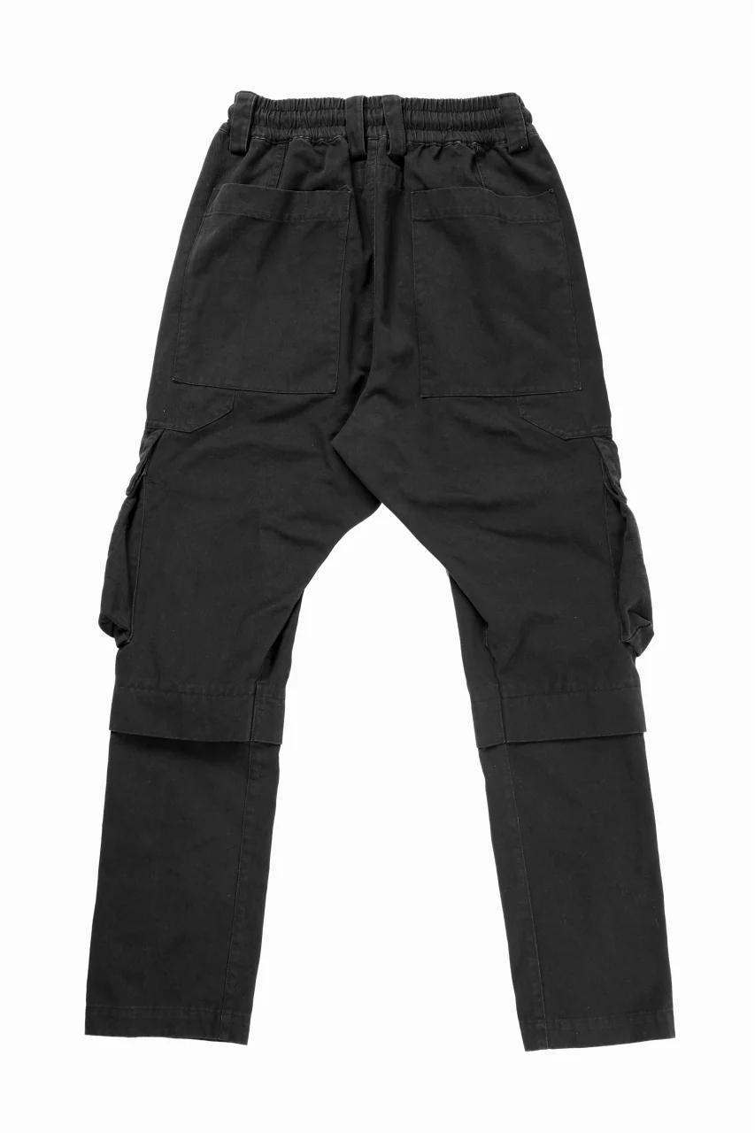 A.F ARTEFACT exclusive SOLID CARGO PANTS / BIO-WASHED CHINO CLOTH (BLACK) - Image 3