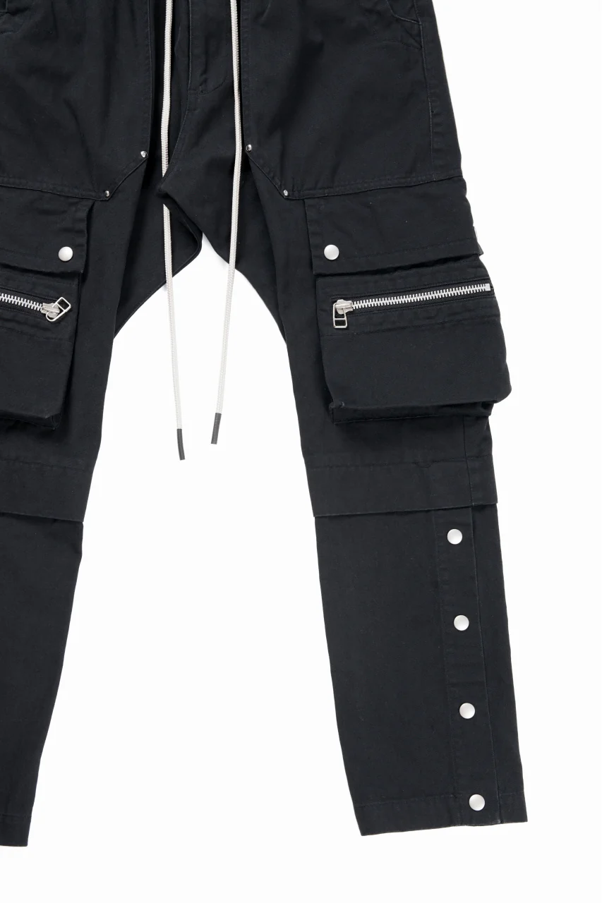 A.F ARTEFACT exclusive SOLID CARGO PANTS / BIO-WASHED CHINO CLOTH (BLACK) - Image 5