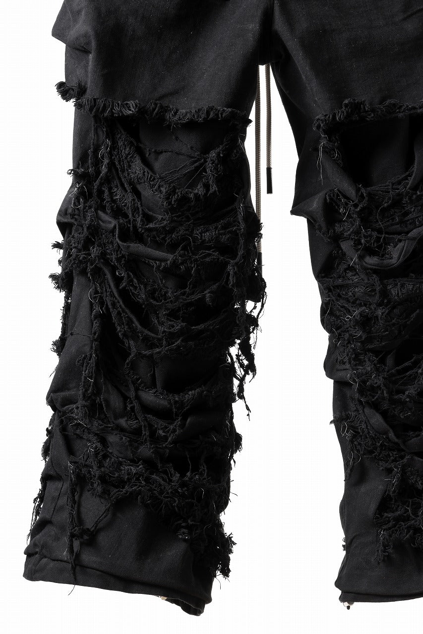 A.F ARTEFACT EXTREME WIDE BAGGY PANTS / DISTRESSED DENIM (BLACK) - Image 12