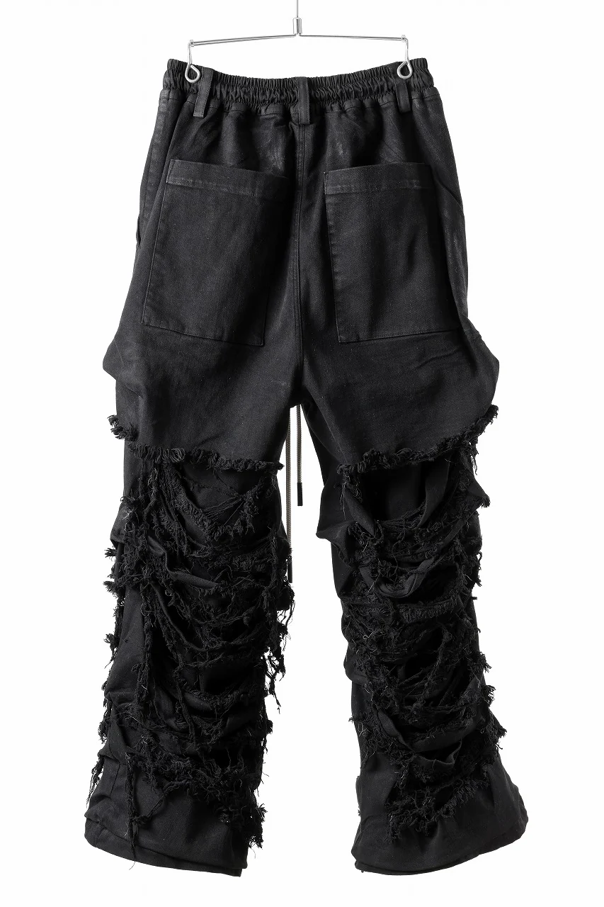 A.F ARTEFACT EXTREME WIDE BAGGY PANTS / DISTRESSED DENIM (BLACK) - Image 3