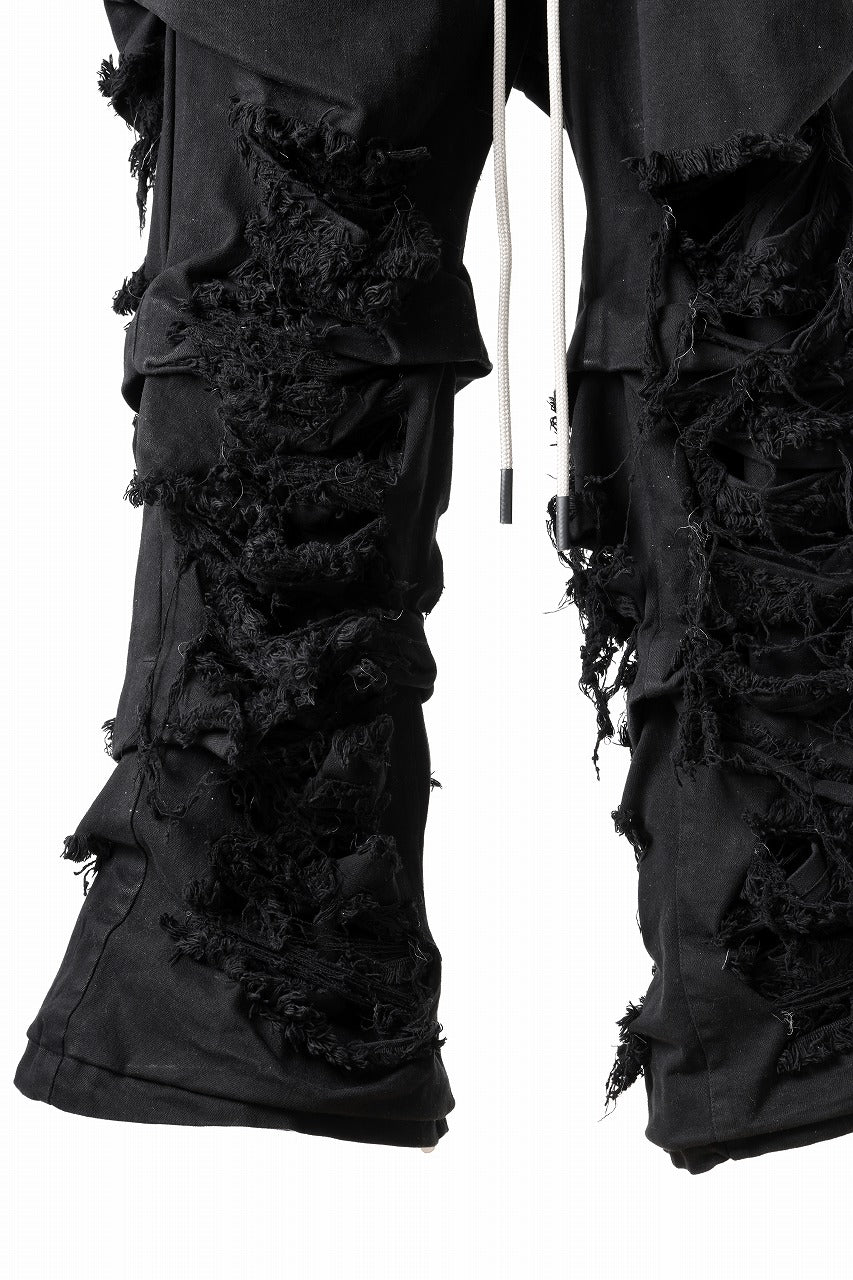 A.F ARTEFACT EXTREME WIDE BAGGY PANTS / DISTRESSED DENIM (BLACK) - Image 5