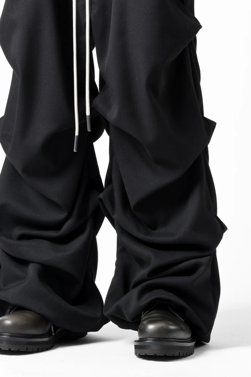 A.F ARTEFACT EXTREME WIDE BAGGY PANTS / SERGE TWILL (BLACK) - Image 30