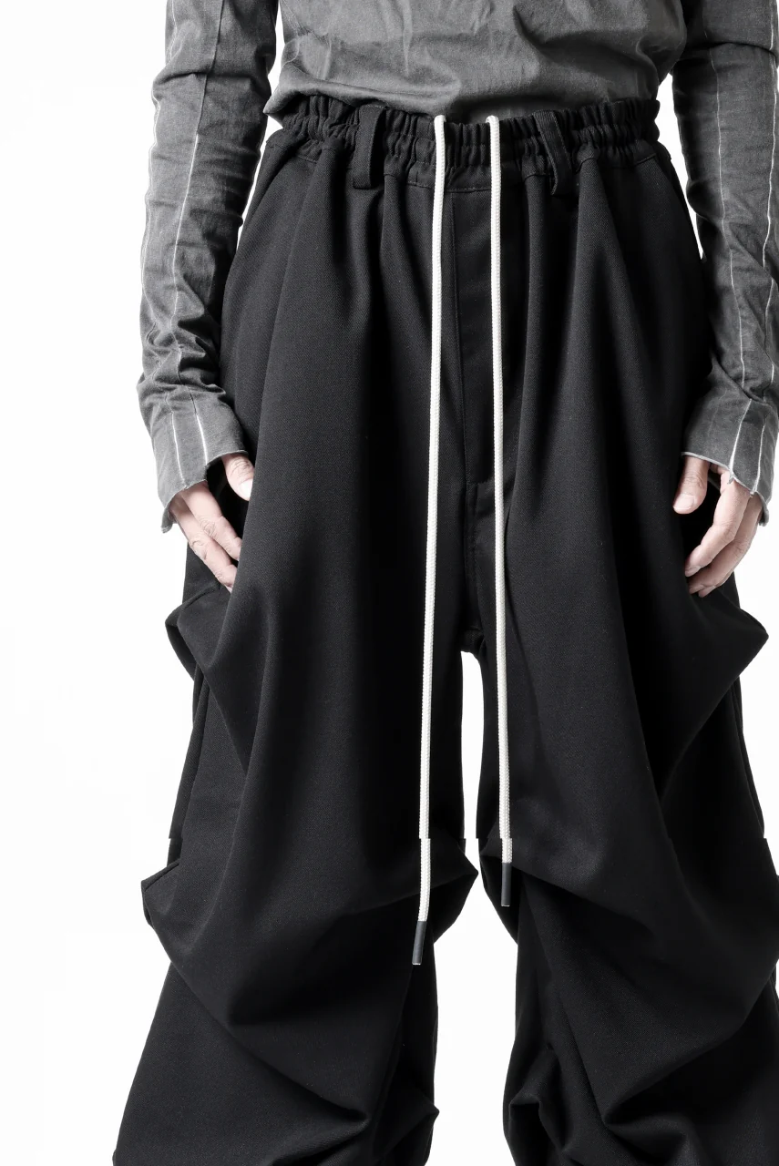 A.F ARTEFACT EXTREME WIDE BAGGY PANTS / SERGE TWILL (BLACK) - Image 33