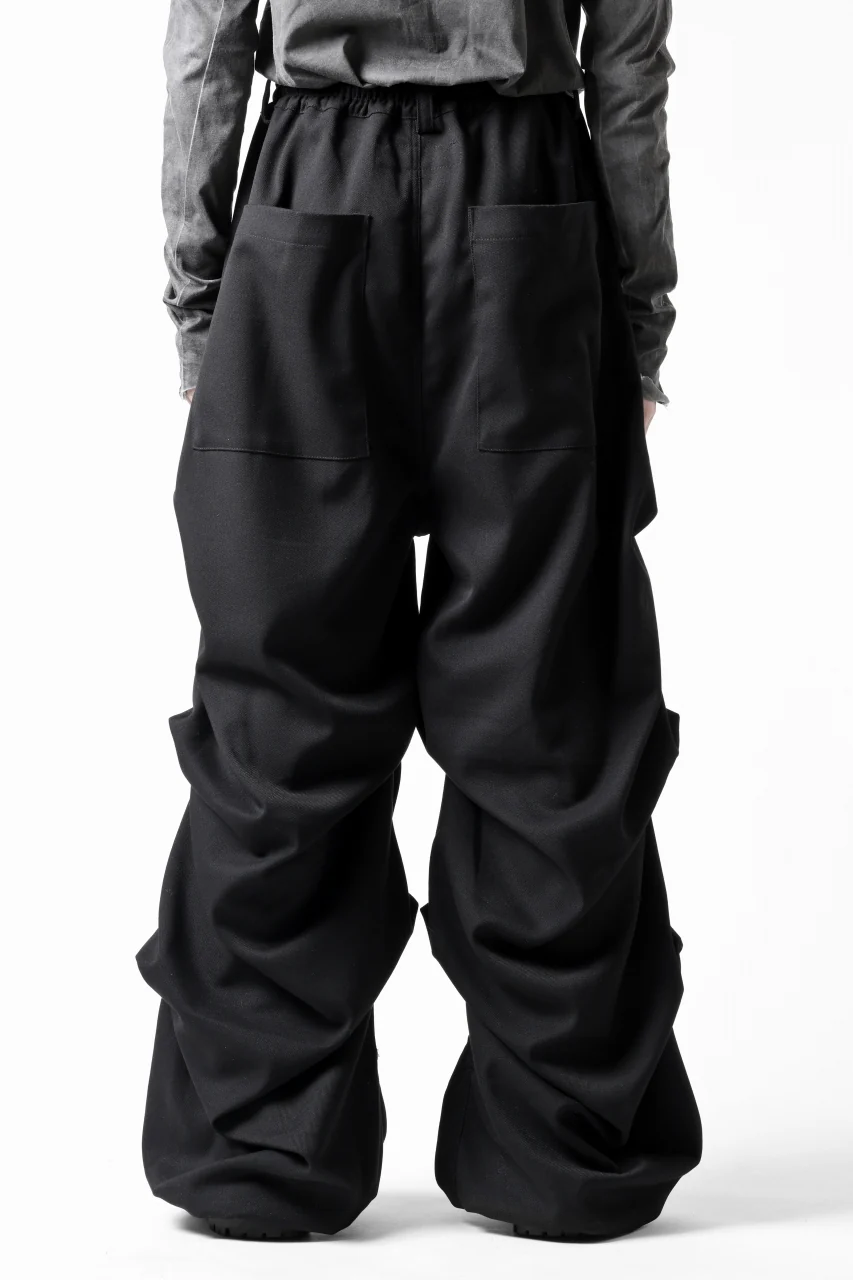A.F ARTEFACT EXTREME WIDE BAGGY PANTS / SERGE TWILL (BLACK) - Image 4