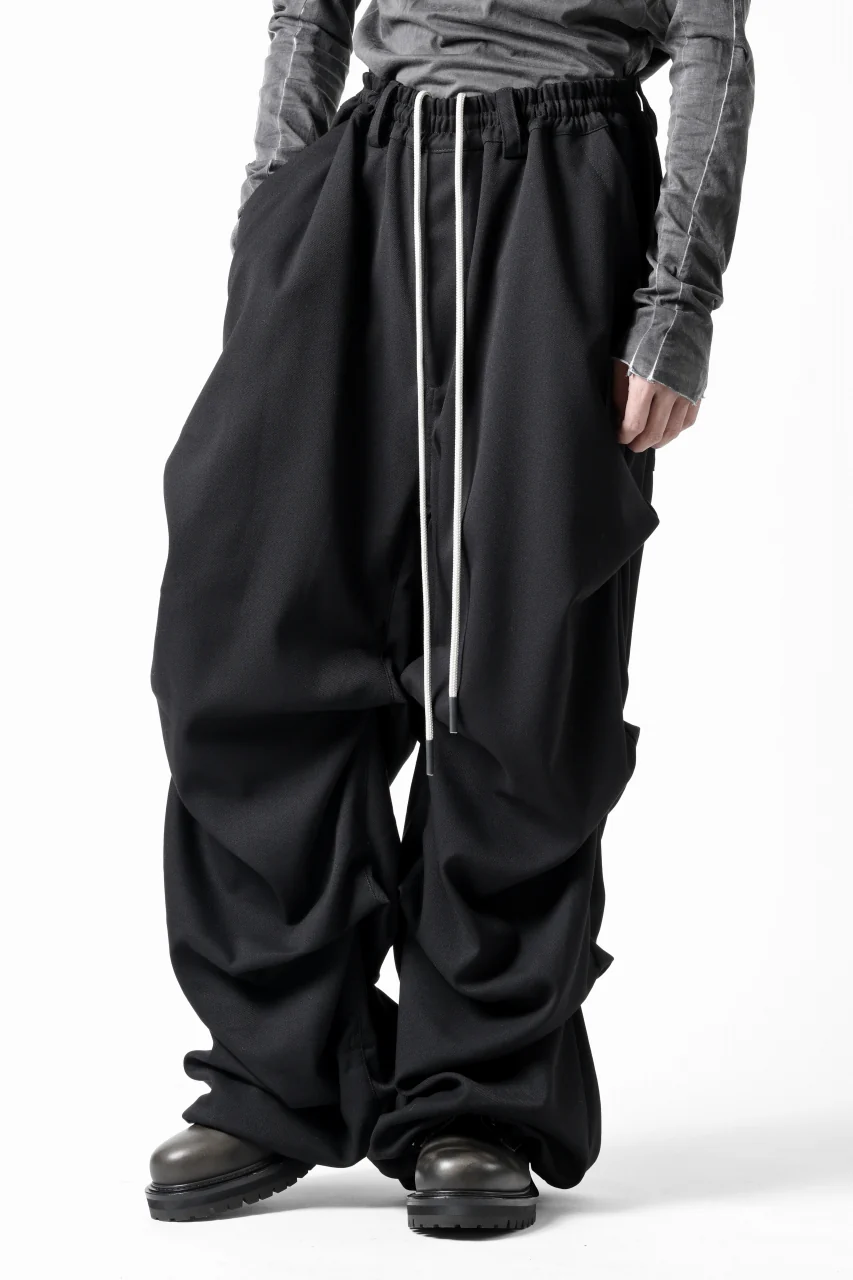 A.F ARTEFACT EXTREME WIDE BAGGY PANTS / SERGE TWILL (BLACK) - Image 5
