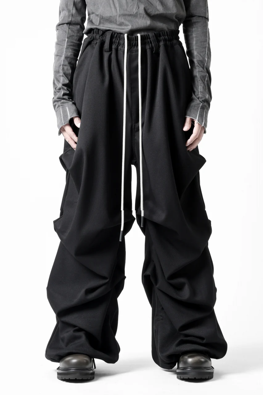 A.F ARTEFACT EXTREME WIDE BAGGY PANTS / SERGE TWILL (BLACK) - Image 6