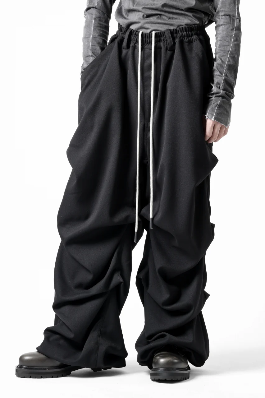 A.F ARTEFACT EXTREME WIDE BAGGY PANTS / SERGE TWILL (BLACK) - Image 8