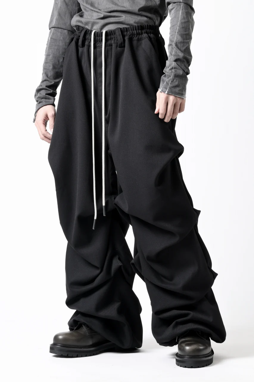 A.F ARTEFACT EXTREME WIDE BAGGY PANTS / SERGE TWILL (BLACK) - Image 9