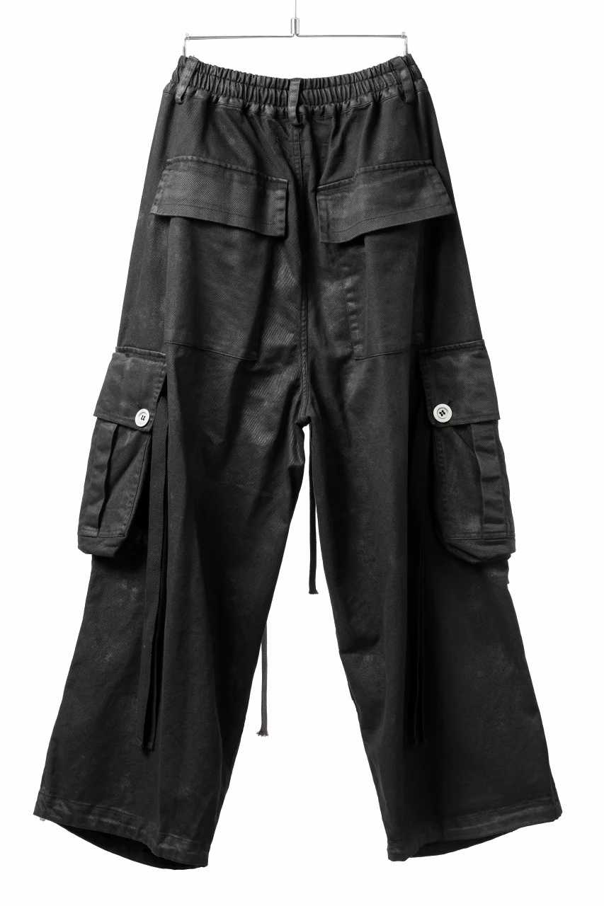 A.F ARTEFACT EXTREME WIDE CARGO PANTS / COATING TWILL (BLACK) - Image 3