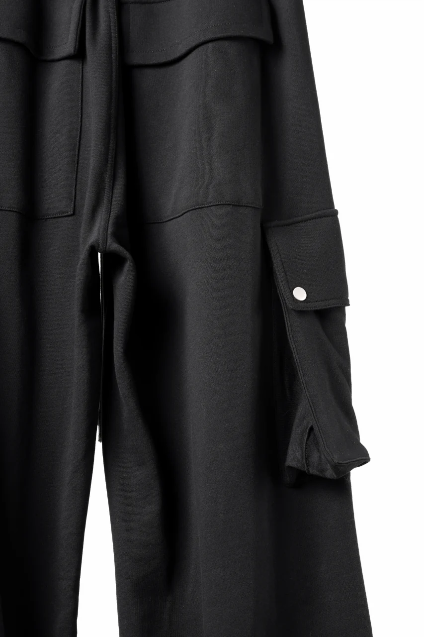 A.F ARTEFACT EXTREME WIDE CARGO PANTS / COTTON-TERRY (BLACK) - Image 10