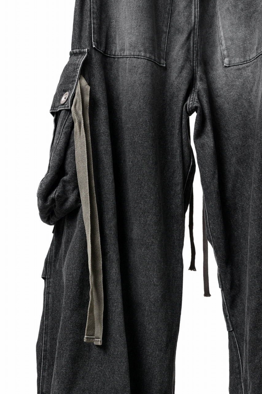 A.F ARTEFACT EXTREME WIDE CARGO PANTS / FADED AGING DENIM (VINTAGE BLACK) - Image 15