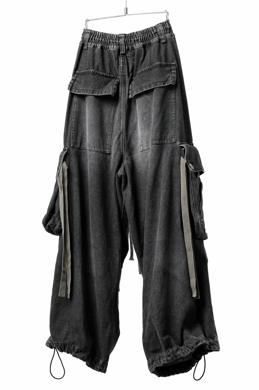 A.F ARTEFACT EXTREME WIDE CARGO PANTS / FADED DENIM (VINTAGE BLACK) - Image 6